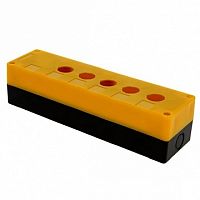 Корпус КП105 пластиковый 5 кнопок желтый |  код. cpb-105-o |  EKF